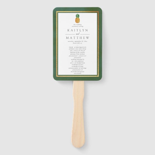 Éventail Le programme de collecte des Mariages d'ananas tro (Devant)