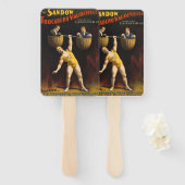 Éventail Le Sandow Eugen Sandow Vaudeville Weightlifter (Devant et derrière)