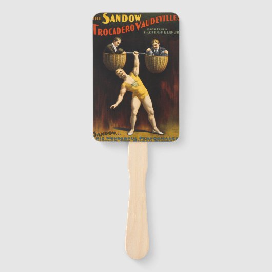 Éventail Le Sandow Eugen Sandow Vaudeville Weightlifter (Devant)