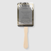 Éventail LeahG BLACK White Gold INK Programme de mariage (Devant)