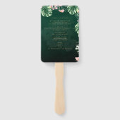 Éventail LeahG Mariage botanique vert tropical (Dos)