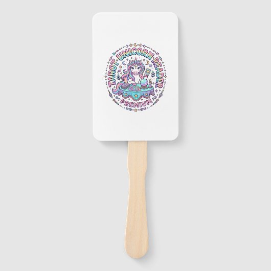 Éventail Lecteur de Tarot Licorne Premium Drôle Impression (Devant)