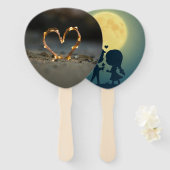 Éventail LED Heart Wedding Hand Fan | Set of 10 (Devant et derrière)