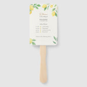 Éventail Lemon Citrus Greenery Wedding Ceremony Fan Program (Dos)