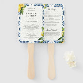 Éventail Lemon Positano Programme de Cérémonie Mariage ital (Devant et derrière)