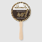 Éventail Léopard Balloon 40e anniversaire Photo personnalis (Devant)