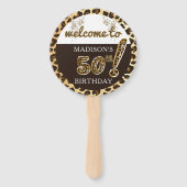 Éventail Léopard Balloon 50e anniversaire Photo personnalis (Devant)