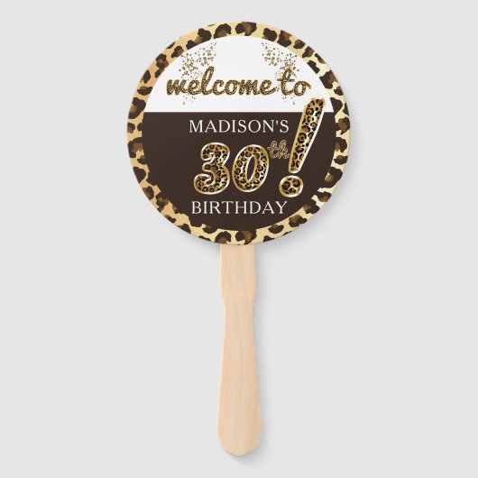 Éventail Léopard Balloon Script Anniversaire Photo Personna (Devant)