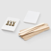 Éventail Leopard Cute Bunny Bow Funny Christian Easter Day  (Non-assemblé)