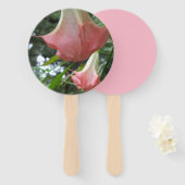 Éventail Les anges roses trompent les fleurs (Devant et derrière)