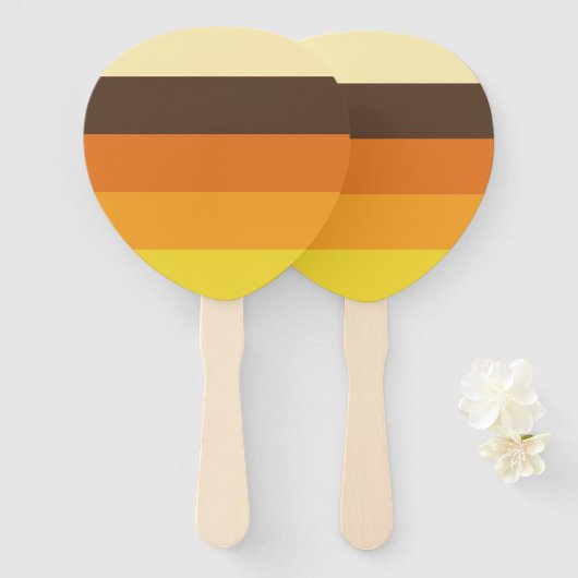 Éventail les années 70 Motif de couleurs triées rétro (Devant et derrière)