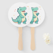 Éventail Les enfants Dino Mite ! Anniversaire de Cute Dinos (Devant et derrière)