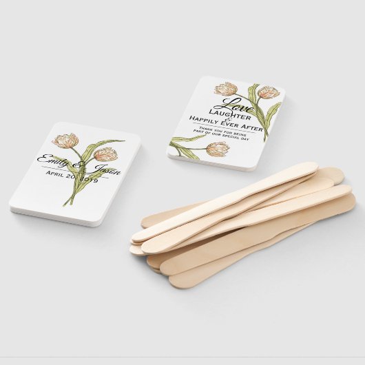 Éventail Les fans de mariage Spring Tulips (Non-assemblé)