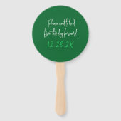 Éventail Les fans mariages ont et tiennent dit vert (Dos)