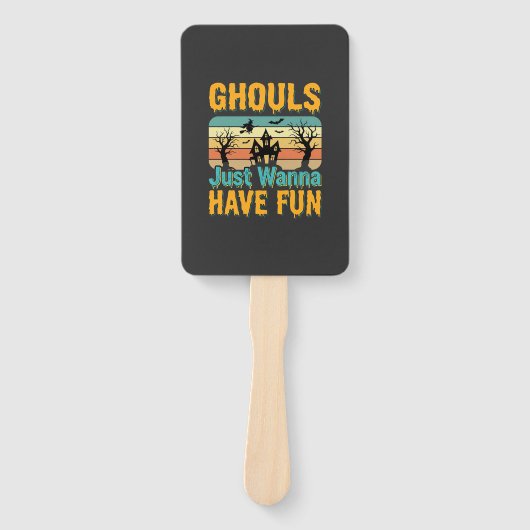 Éventail Les goules veulent juste s'amuser Design Halloween (Devant)