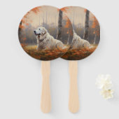 Éventail Les grandes Pyrénées à l'automne Feuilles automne (Devant et derrière)