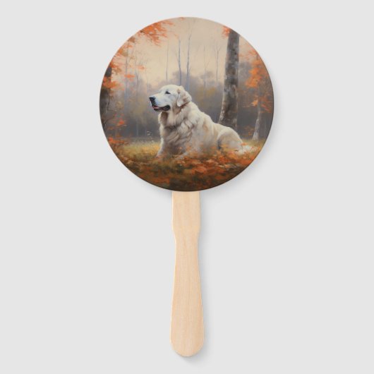 Éventail Les grandes Pyrénées à l'automne Feuilles automne (Devant)