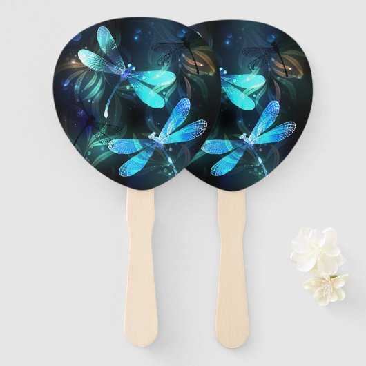 Éventail Les libellules du lac (Devant et derrière)