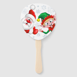 Éventail Les personnages de Noël de père Noël et Elf
