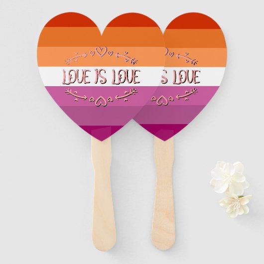 Éventail Lesbian Pride Mois L'amour est l'amour (Devant et derrière)