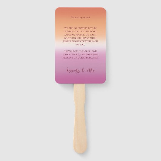 Éventail Lesbian Wedding Photo Pride Flag Gradient Program (Dos)