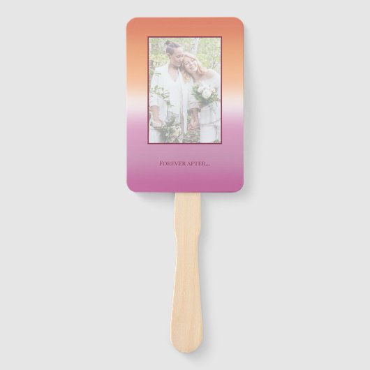 Éventail Lesbian Wedding Photo Pride Flag Gradient Program (Devant)