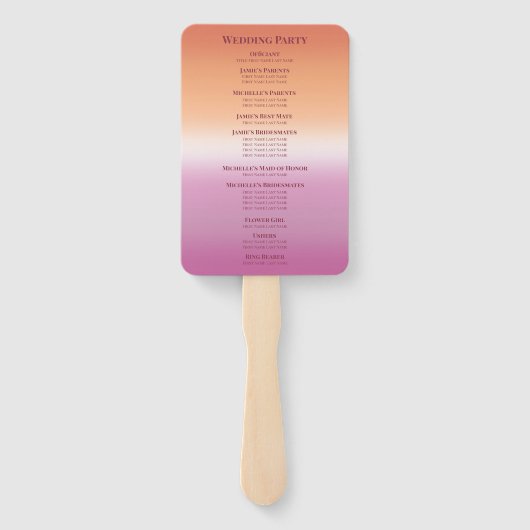 Éventail Lesbian Wedding Photo Pride Flag Gradient Program (Dos)