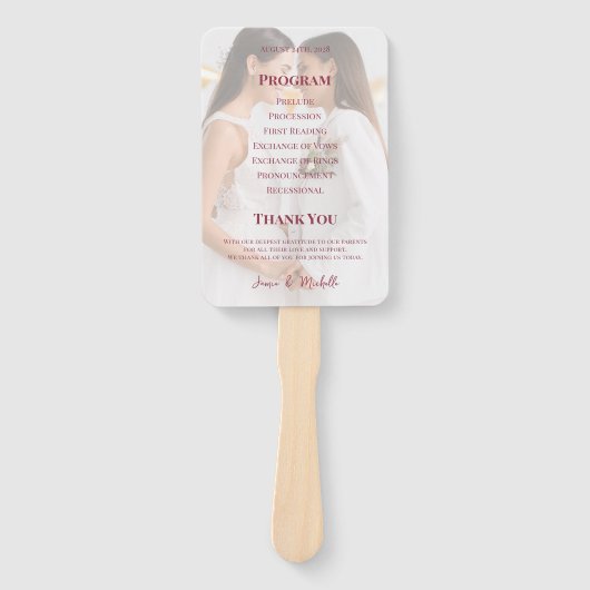 Éventail Lesbian Wedding Photo Pride Flag Gradient Program (Devant)