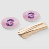 ÉVENTAIL LETTRE S DE L'ESPACE ROSE ET POROUILLE (Non-assemblé)