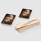 Éventail Lhasa Apso Avec Noël Festif Du Père Noël (Non-assemblé)