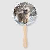 Éventail Lhasa Apso Qu'il neige Noël (Dos)