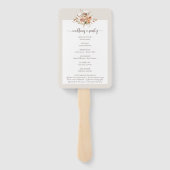 Éventail Light Earth Tone Floral Wedding Programme / Fête (Dos)