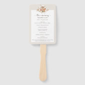 Éventail Light Earth Tone Floral Wedding Programme / Fête (Devant)