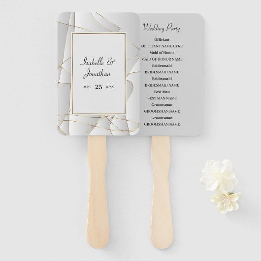 Éventail Lignes d'or (Devant et derrière)