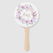 Éventail Lilac and Peach Rose Wreath Wedding  (Devant)