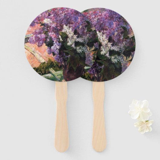 Éventail Lilacs dans une fenêtre par Mary Cassatt (Devant et derrière)