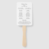 Éventail Lily Simple Classique Élégant Programme Mariage (Dos)