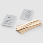 Éventail Linge gris Simple Script noir Mariage Ventilateur  (Non-assemblé)