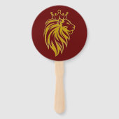 Éventail Lion Avec Couronne - Style Or 2 (Dos)