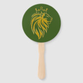 Éventail Lion Avec Couronne - Style Or 2 (Devant)