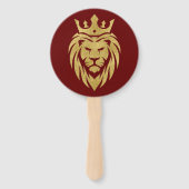 Éventail Lion Avec Couronne - Style Or 3 (Dos)