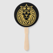 Éventail Lion Avec Couronne - Style Or 4 (Dos)