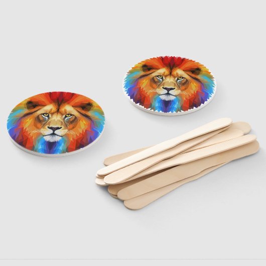 Éventail Lion coloré (Non-assemblé)