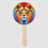 Éventail Lion coloré (Devant)