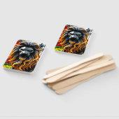 Éventail Lion en colère (Non-assemblé)