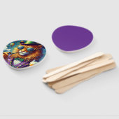 Éventail Lion/Louisiana Mardi Gras (Non-assemblé)