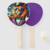 Éventail Lion/Louisiana Mardi Gras (Devant et derrière)