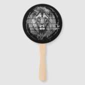 Éventail Lion Noir Et Blanc (Dos)