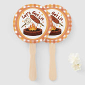 Éventail Lit Firepit - mignon Marshmallow & Hot Dog (Devant et derrière)