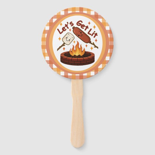 Éventail Lit Firepit - mignon Marshmallow & Hot Dog (Devant)